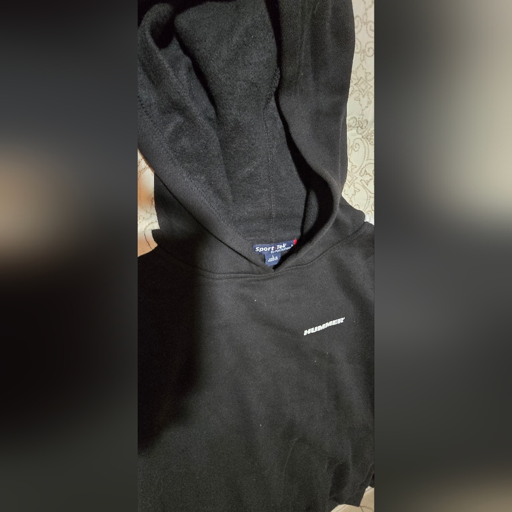 Sport-Tek Black and White Hummer Hoodie - Picture 2 of 3